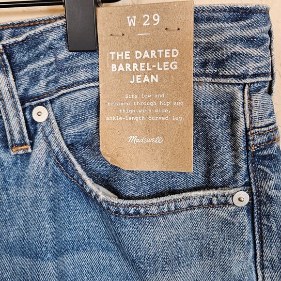 Madewell The Darted Barrel-Leg Jeans Dobbins Wash Women's 29 Casual Everyday - Picture 3 of 14